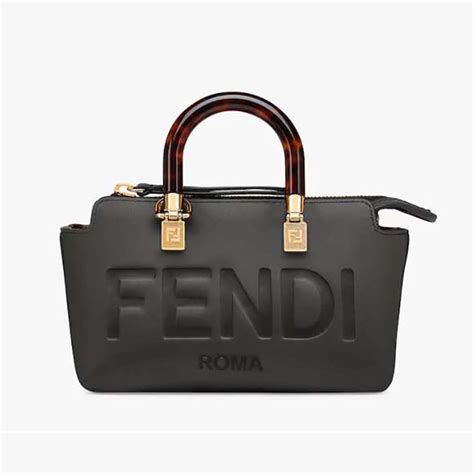 fendi black leather boston bag|Fendi sling bag price.